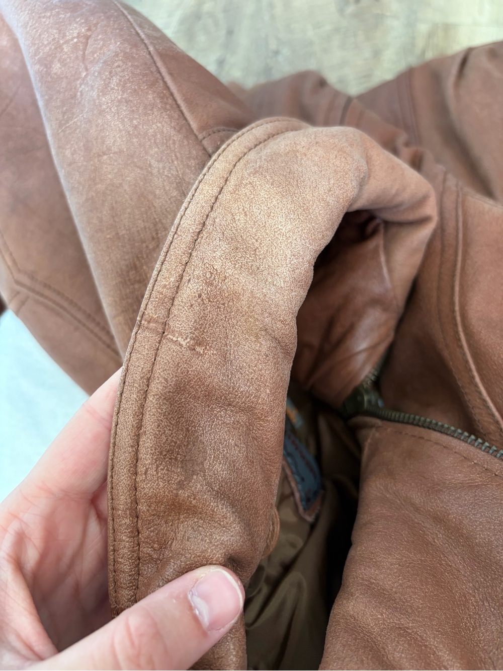 Vintage Wilson’s Adventure Bound Brown Leather Zip Up Bomber Aviator Jacket - Picture 11 of 14